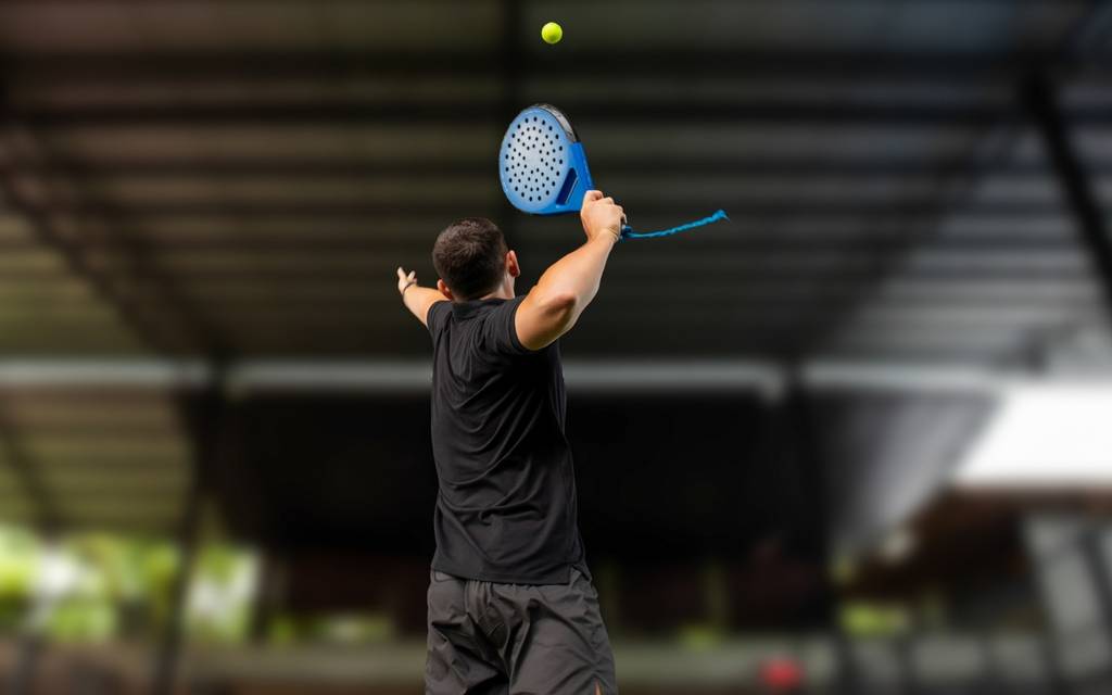 colpo smash durante partita di padel
